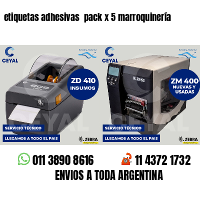 etiquetas adhesivas pack x 5 marroquinería