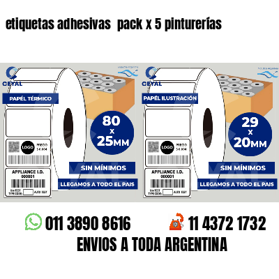 etiquetas adhesivas pack x 5 pinturerías