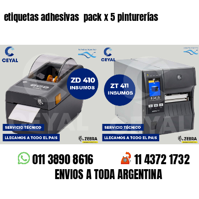 etiquetas adhesivas pack x 5 pinturerías