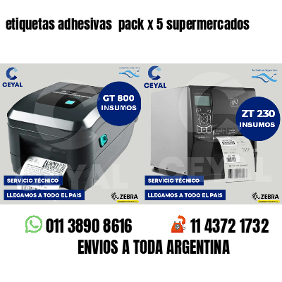 etiquetas adhesivas pack x 5 supermercados