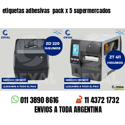 etiquetas adhesivas  pack x 5 supermercados