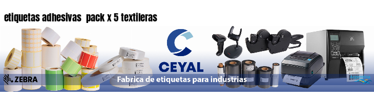 etiquetas adhesivas pack x 5 textileras