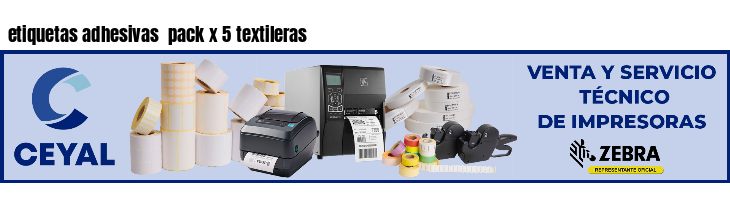 etiquetas adhesivas pack x 5 textileras