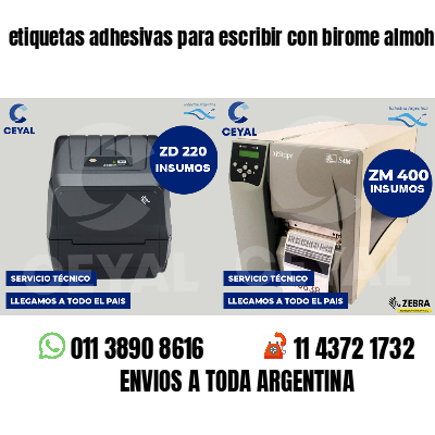 etiquetas adhesivas para escribir con birome almohadas