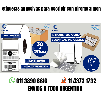 etiquetas adhesivas para escribir con birome almohadas