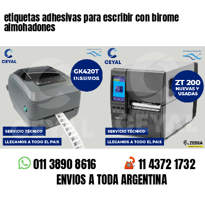 etiquetas adhesivas para escribir con birome almohadones