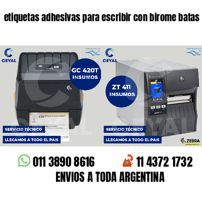 etiquetas adhesivas para escribir con birome batas