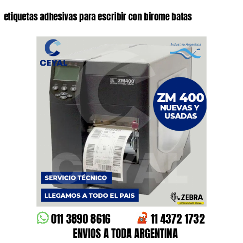 etiquetas adhesivas para escribir con birome batas