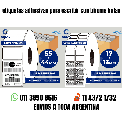 etiquetas adhesivas para escribir con birome batas