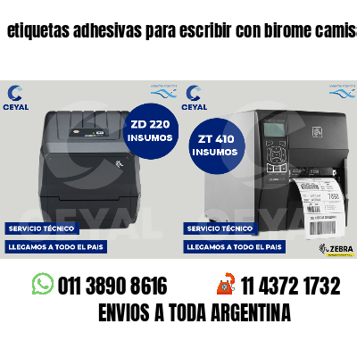 etiquetas adhesivas para escribir con birome camisas