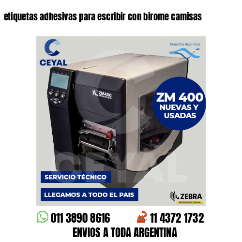 etiquetas adhesivas para escribir con birome camisas