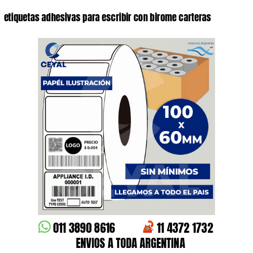 etiquetas adhesivas para escribir con birome carteras