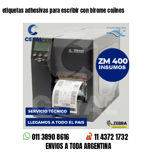 etiquetas adhesivas para escribir con birome cojines