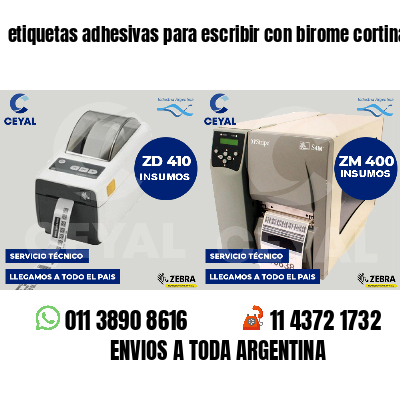 etiquetas adhesivas para escribir con birome cortinas