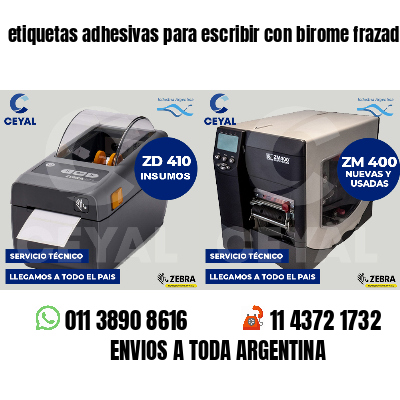 etiquetas adhesivas para escribir con birome frazadas