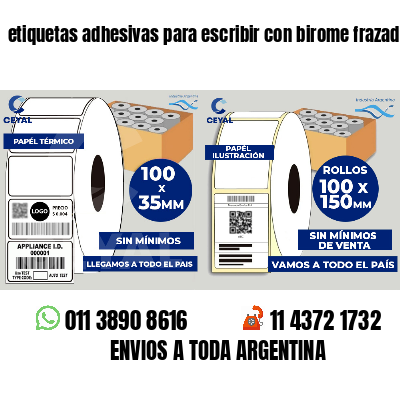 etiquetas adhesivas para escribir con birome frazadas