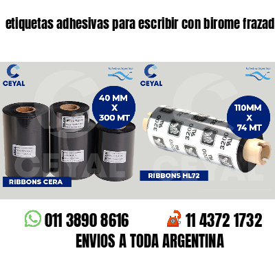 etiquetas adhesivas para escribir con birome frazadas
