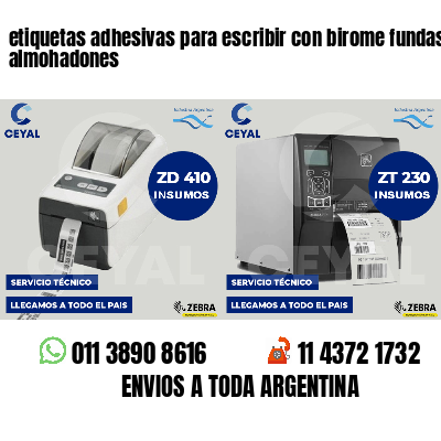 etiquetas adhesivas para escribir con birome fundas de almohadones