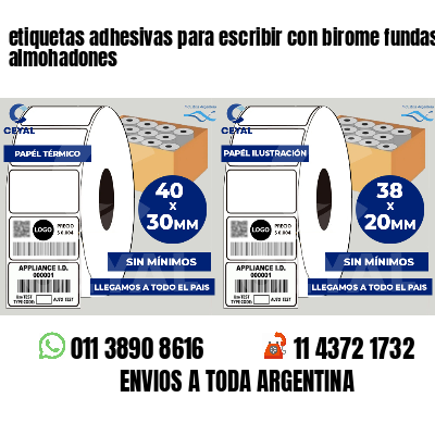 etiquetas adhesivas para escribir con birome fundas de almohadones