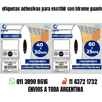 etiquetas adhesivas para escribir con birome guantes