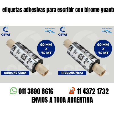 etiquetas adhesivas para escribir con birome guantes
