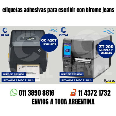 etiquetas adhesivas para escribir con birome jeans