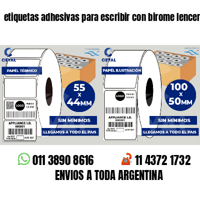etiquetas adhesivas para escribir con birome lenceria