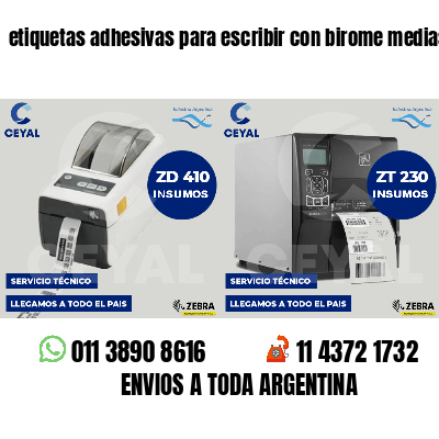 etiquetas adhesivas para escribir con birome medias