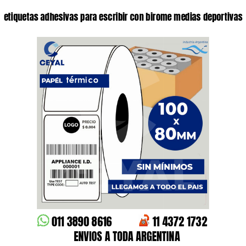 etiquetas adhesivas para escribir con birome medias deportivas