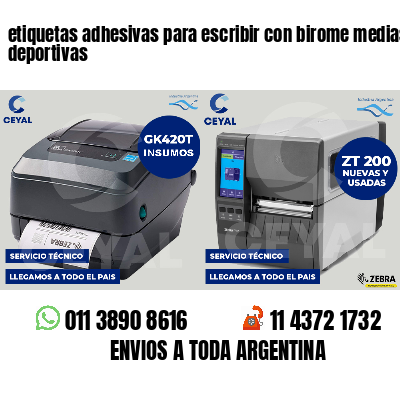 etiquetas adhesivas para escribir con birome medias deportivas