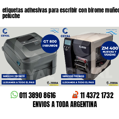etiquetas adhesivas para escribir con birome muñecos peluche