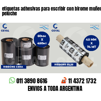 etiquetas adhesivas para escribir con birome muñecos peluche