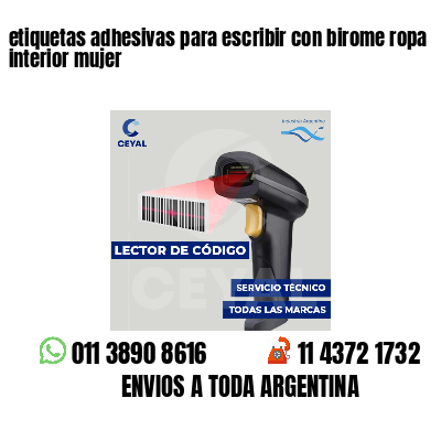 etiquetas adhesivas para escribir con birome ropa interior mujer