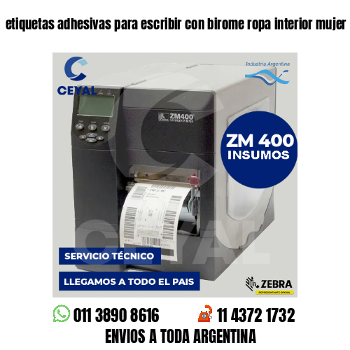 etiquetas adhesivas para escribir con birome ropa interior mujer