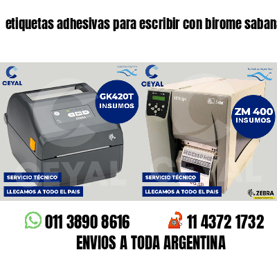 etiquetas adhesivas para escribir con birome sabanas