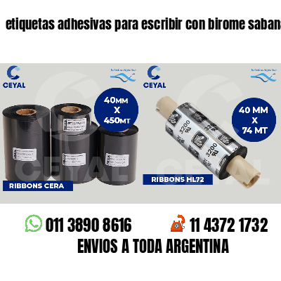 etiquetas adhesivas para escribir con birome sabanas