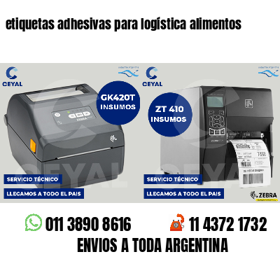 etiquetas adhesivas para logística alimentos