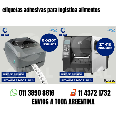 etiquetas adhesivas para logística alimentos