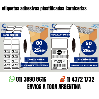 etiquetas adhesivas plastificadas Carnicerías
