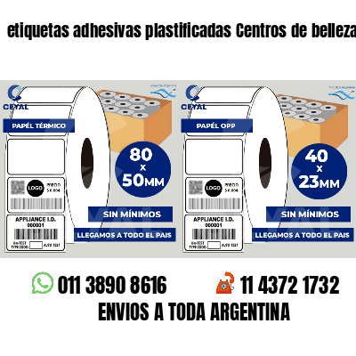 etiquetas adhesivas plastificadas Centros de belleza