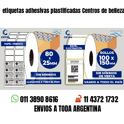 etiquetas adhesivas plastificadas Centros de belleza