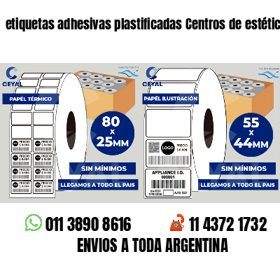 etiquetas adhesivas plastificadas Centros de estética