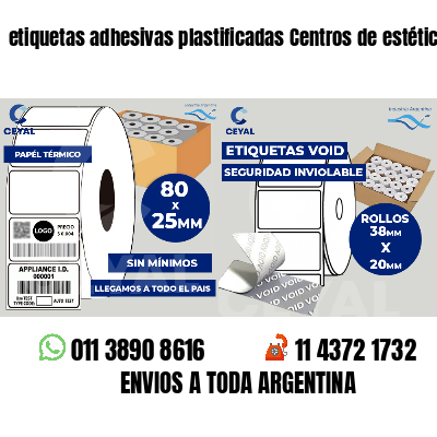 etiquetas adhesivas plastificadas Centros de estética