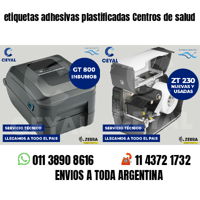 etiquetas adhesivas plastificadas Centros de salud