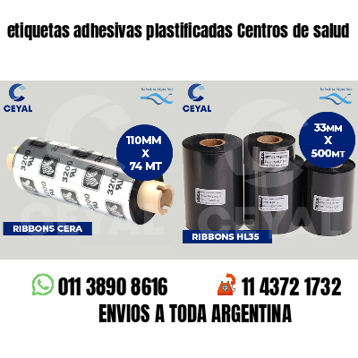 etiquetas adhesivas plastificadas Centros de salud