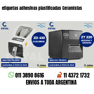 etiquetas adhesivas plastificadas Ceramistas