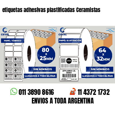 etiquetas adhesivas plastificadas Ceramistas