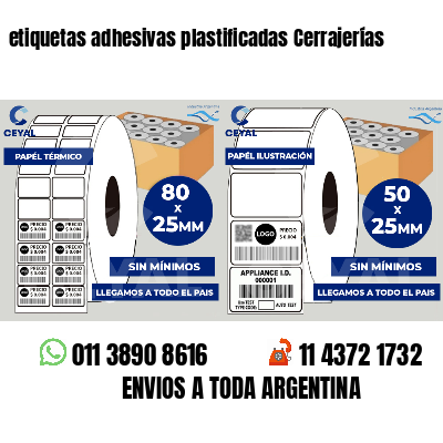 etiquetas adhesivas plastificadas Cerrajerías