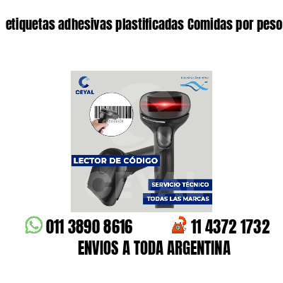 etiquetas adhesivas plastificadas Comidas por peso