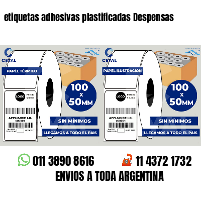 etiquetas adhesivas plastificadas Despensas